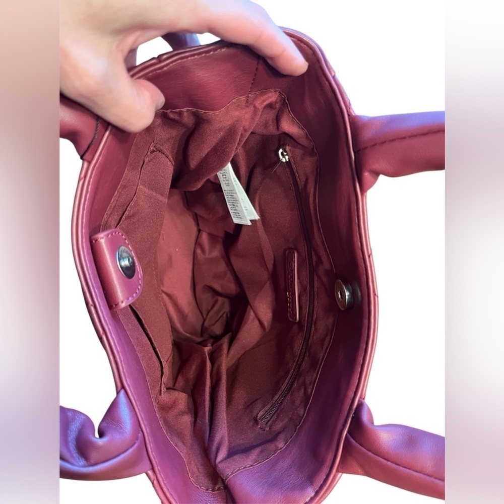 NWT The Drop Bella Small Puffer Tote Bagtote-handbag - Rhubarb - Picture 9 of 10